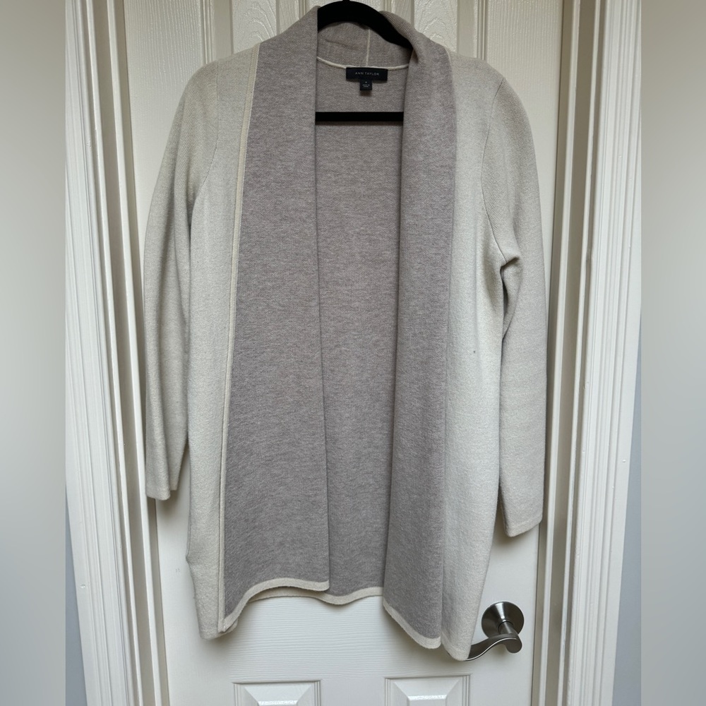 Ann Taylor Wool Cashmere Shawl Collar Coatigan